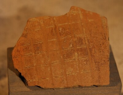 JUST ADDED ON 1/15 - ANCIENT ROMAN EMPIRE / ARCHAEOLOGICAL DIG NEAR TOWCESTER, ENGLAND - A Fragment of Roman Pottery with Design - from an Archaeologist's Collection JUST ADDED ON 1/15 - ANCIENT ROMAN EMPIRE / ARCHAEOLOGICAL DIG NEAR TOWCESTER, ENGLAND - A Fragment of Roman Pottery with Design - from an Archaeologist's Collection