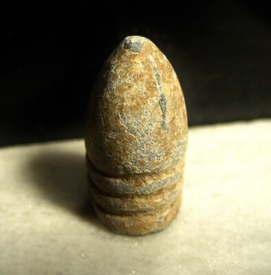 JUST ADDED ON 2/26 - GETTYSBURG - THE JOHN'S FARM / PICKETT'S CHARGE / ROSENSTEEL COLLECTION - Nose Cast .58 Caliber Bullet - Probably Confederate - found by the Sanders Brothers 1930s-1950s JUST ADDED ON 2/26 - GETTYSBURG - THE JOHN'S FARM / PICKETT'S CHARGE / ROSENSTEEL COLLECTION - Nose Cast .58 Caliber Bullet - Probably Confederate - found by the Sanders Brothers 1930s-1950s
