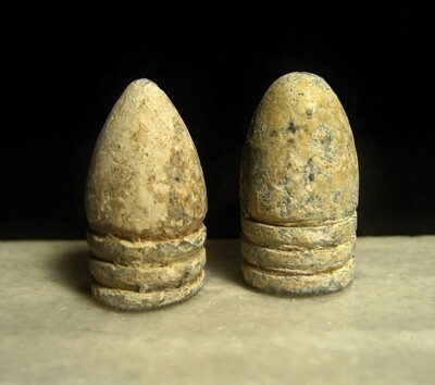 JUST ADDED ON 2/26 - GETTYSBURG - THE JOHN'S FARM / PICKETT'S CHARGE / ROSENSTEEL COLLECTION - Two .58 Caliber Bullets - found by the Sanders Brothers 1930s-1950s JUST ADDED ON 2/26 - GETTYSBURG - THE JOHN'S FARM / PICKETT'S CHARGE / ROSENSTEEL COLLECTION - Two .58 Caliber Bullets - found by the Sanders Brothers 1930s-1950s