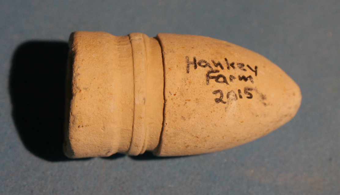 JUST ADDED ON 5/11 - GETTYSBURG / RODES CONFEDERATE DIVISION HOSPITAL / THE HANKEY FARM - Dropped Confederate Gardner Bullet with Relic Hunter's ID GR-HFM01