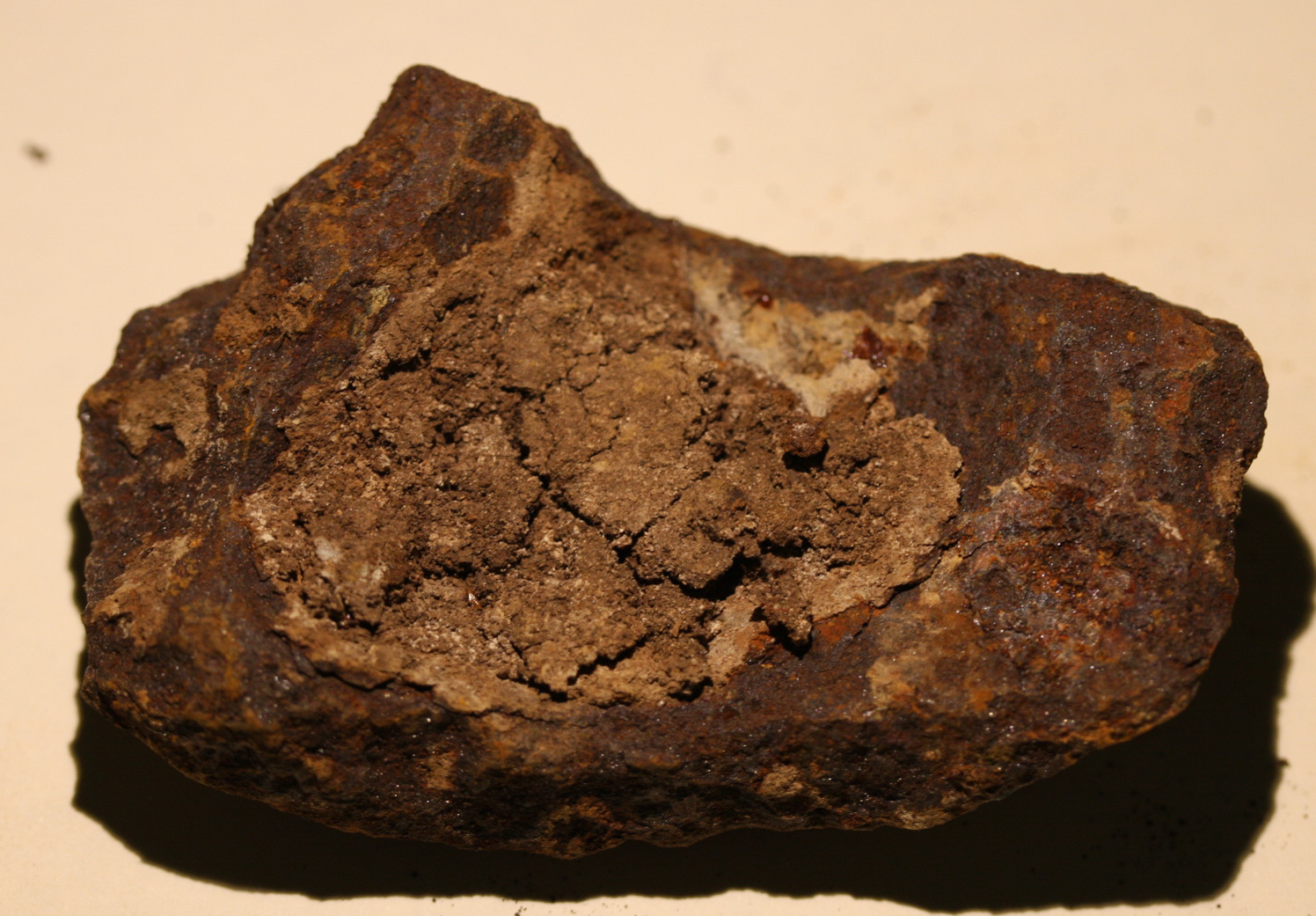 JUST ADDED ON 11/30 - GETTYSBURG - TOP OF DEVIL'S DEN - ROSENSTEEL FAMILY - Large Fragment of a Spherical Shell with Matrix Still Attached GR-IRDDTH49