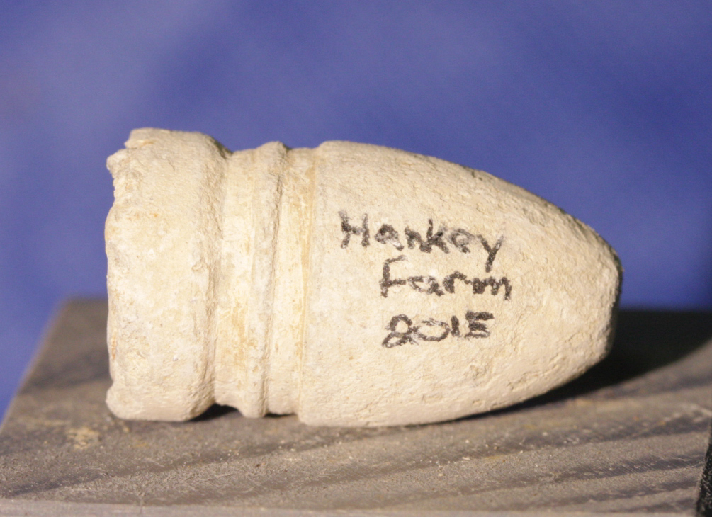 JUST ADDED ON 1/12 - GETTYSBURG / RODES CONFEDERATE DIVISION HOSPITAL / THE HANKEY FARM - Confederate Gardner Bullet with Relic Hunter's ID GR-HKF01