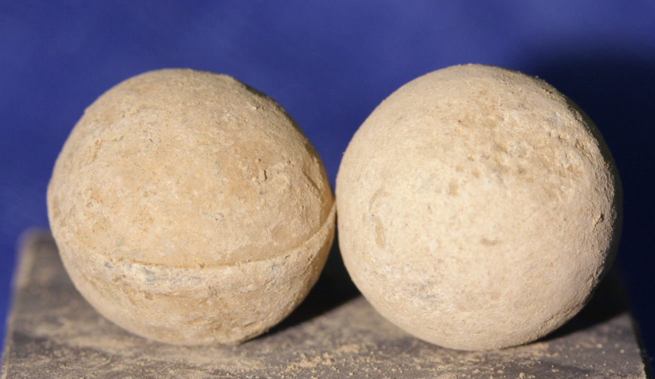 JUST ADDED ON 1/16 - THE BATTLE OF CEDAR CREEK - Two .69 Caliber Round Balls - 1 with mold line WB-CDC06