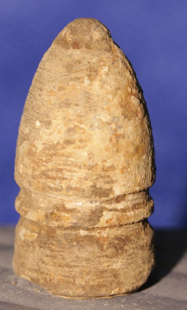 JUST ADDED ON 1/19 - THE BATTLE OF MONOCACY / HILL EAST OF THE BLOCK HOUSE - .58 Caliber Confederate Gardner Bullet - from a Relic Hunter's Old Boxed Collection EG-MYEB02