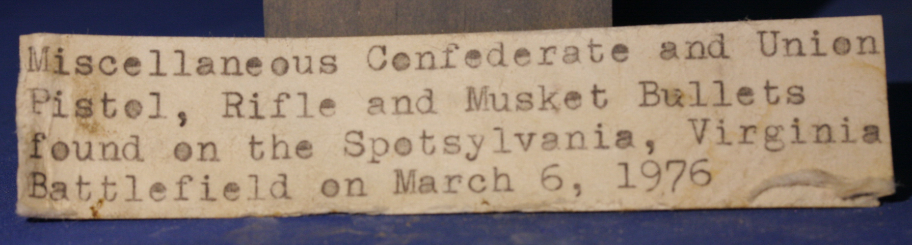 JUST ADDED ON 3/16 - THE BATTLE OF SPOTSYLVANIA - Nice Mushroomed Confederate Gardner bullet - found in 1976