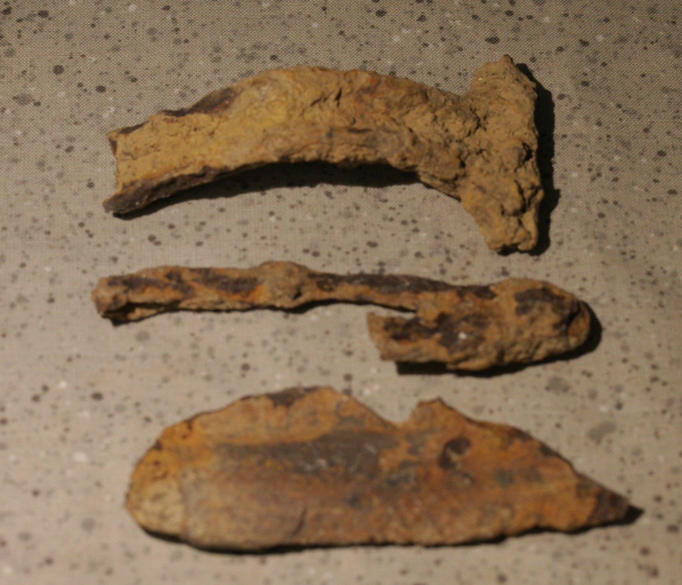 JUST ADDED ON 2/7 - THE BATTLE OF MONOCACY / MEADOW NE OF BLOCK HOUSE HILL - Three Iron Relics Recovered in 1970 - from a Relic Hunter's Old Boxed Collection EG-70MB08