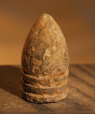 JUST ADDED ON 11/14 - ANTIETAM / THE BATTLE OF BLACKFORD'S FORD / WENTWORTH MILITARY ACADEMY COLLECTION - .58 Caliber Bullet with Irregular Skirt found in 1959 JUST ADDED ON 11/14 - ANTIETAM / THE BATTLE OF BLACKFORD'S FORD / WENTWORTH MILITARY ACADEMY COLLECTION - .58 Caliber Bullet with Irregular Skirt found in 1959