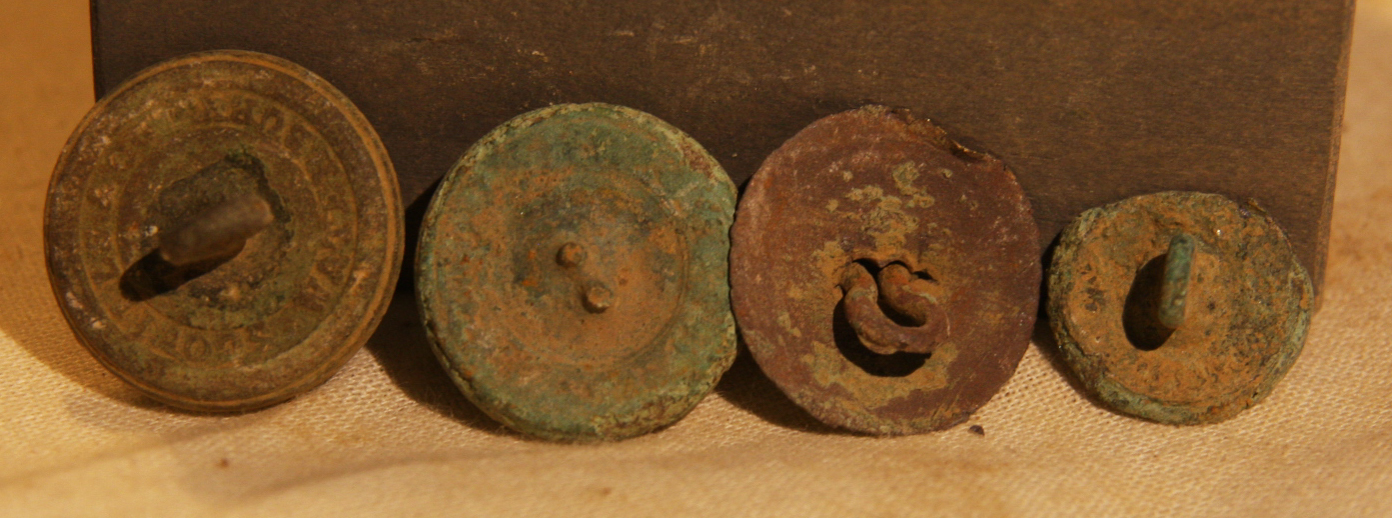 JUST ADDED ON 1/22 - THE BATTLE OF ANTIETAM / MILLER'S CORNFIELD - 4 Uniform Button Backs - Found between 1975 and 1979