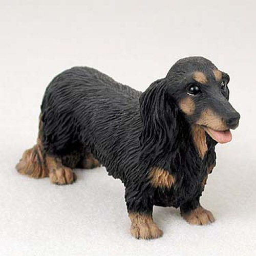 Dachshund Longhaired Black Dog Standard Figurine