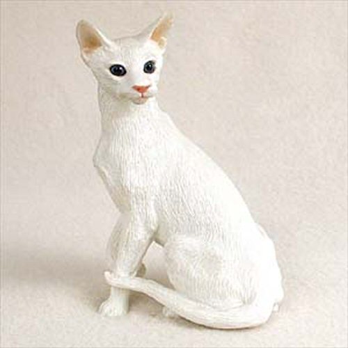 Oriental Shorthair White Standard Cat Figurine