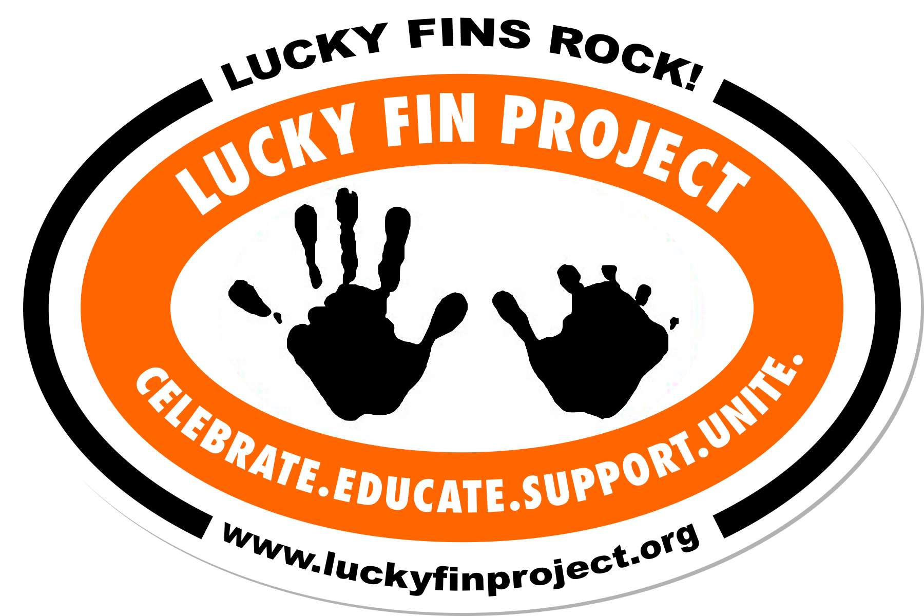 Lucky Fin Project Logo 4 x 6 Oval Bumper Sticker Logo-Bumper