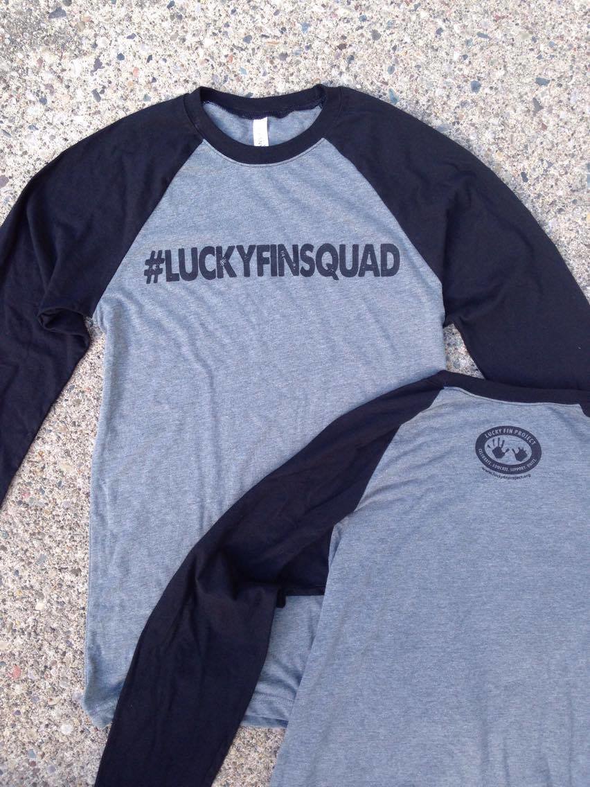 Unisex #LUCKYFINSQUAD Long Sleeve Baseball Tee
