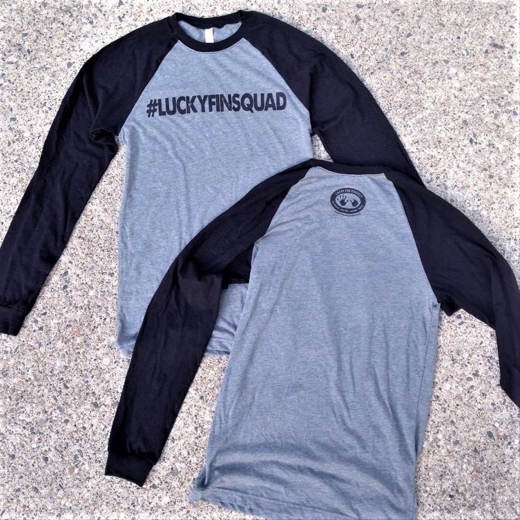Unisex #LUCKYFINSQUAD Long Sleeve Baseball Tee