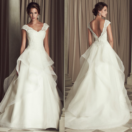 Sexy V Cut Lace Wedding Gown
