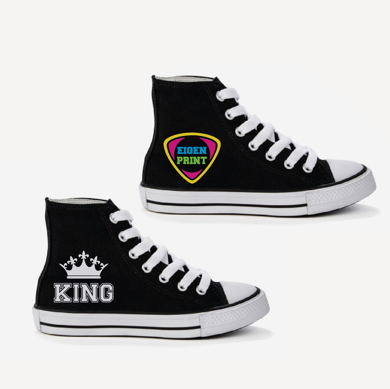 Sneakers met eigen opdruk - zwart 01799