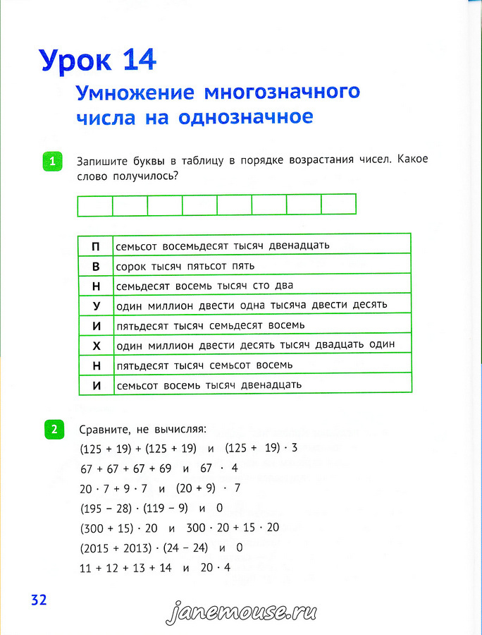 Математика 3 класс. Часть 1. Иванова Е.Ю.