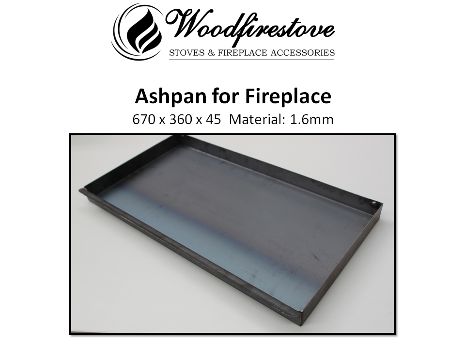 Fireplace ASH PAN 1.6mm steel (670 x 360 x 45mm) ASHPANS Products