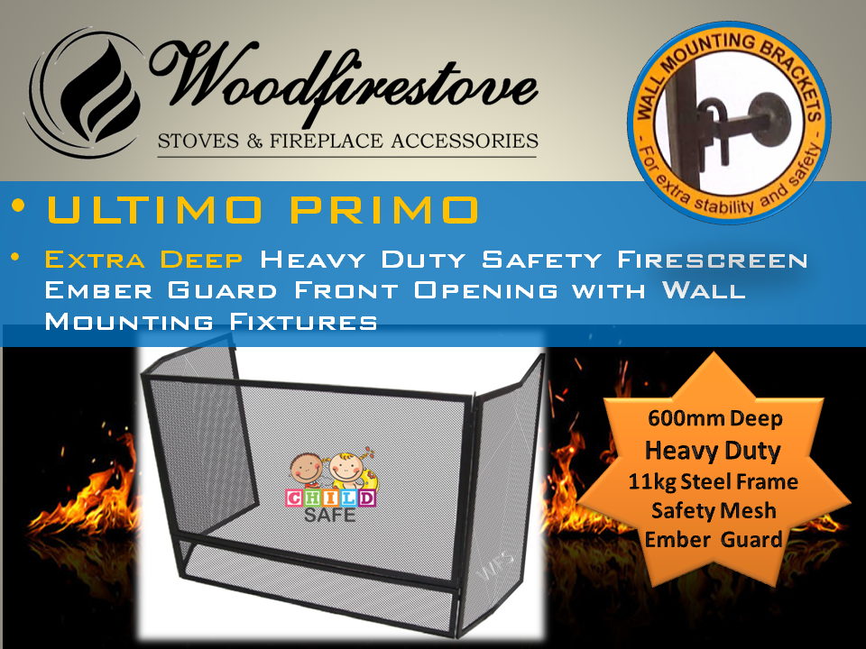 Ultimo Primo Wood Heater Child Safety Firescreen Guard Fire Screen