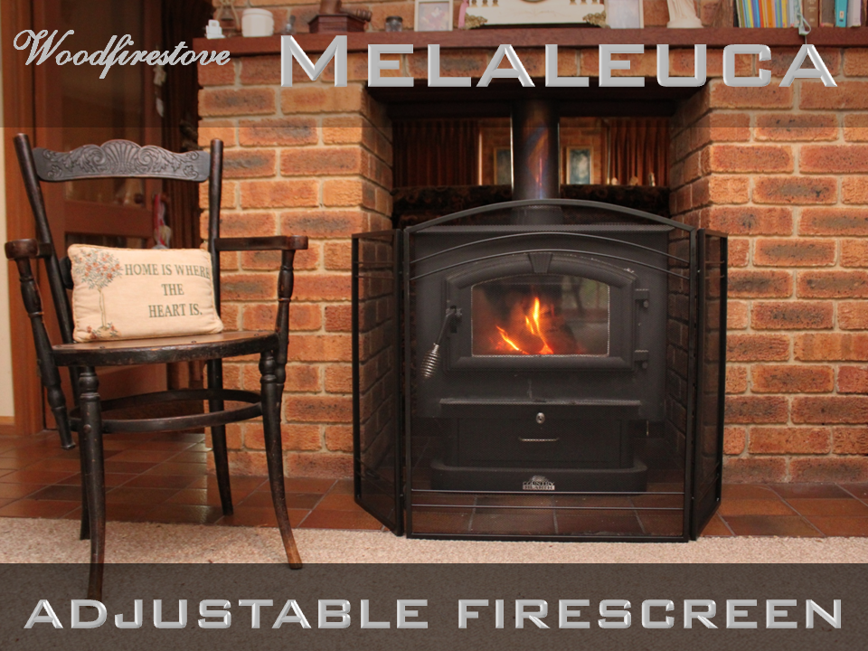 Melaleuca Firescreen Iron Arched Design 3 Panel Folding Fireplace