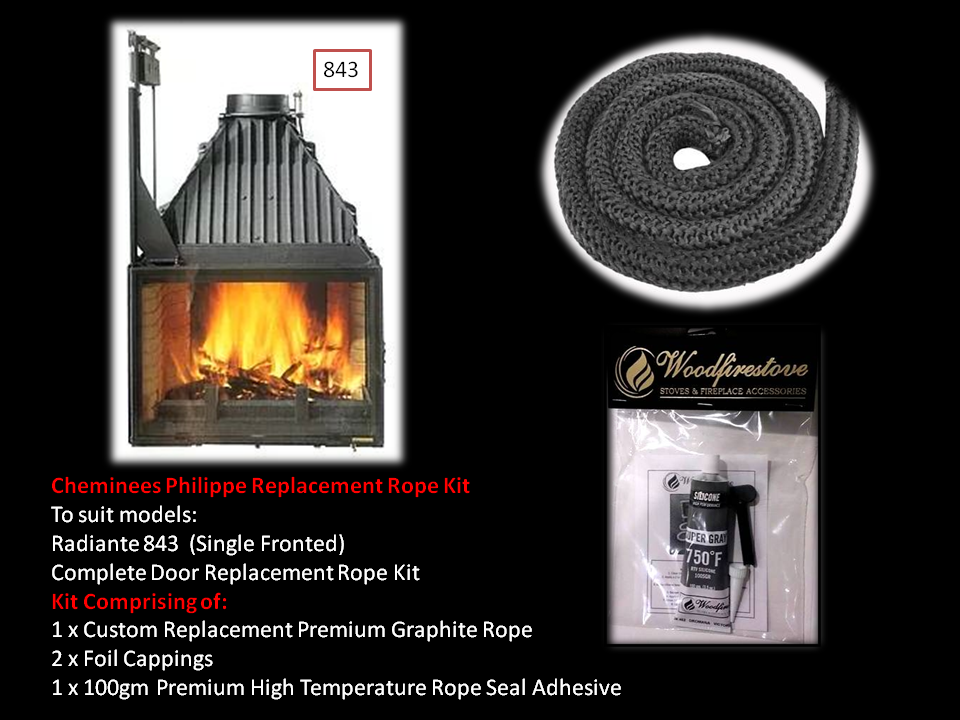 Cheminees Philippe Radiante 843 Door Rope Seal Kit Replacement