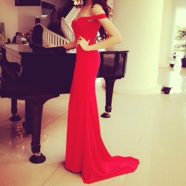 red maxi dress formal