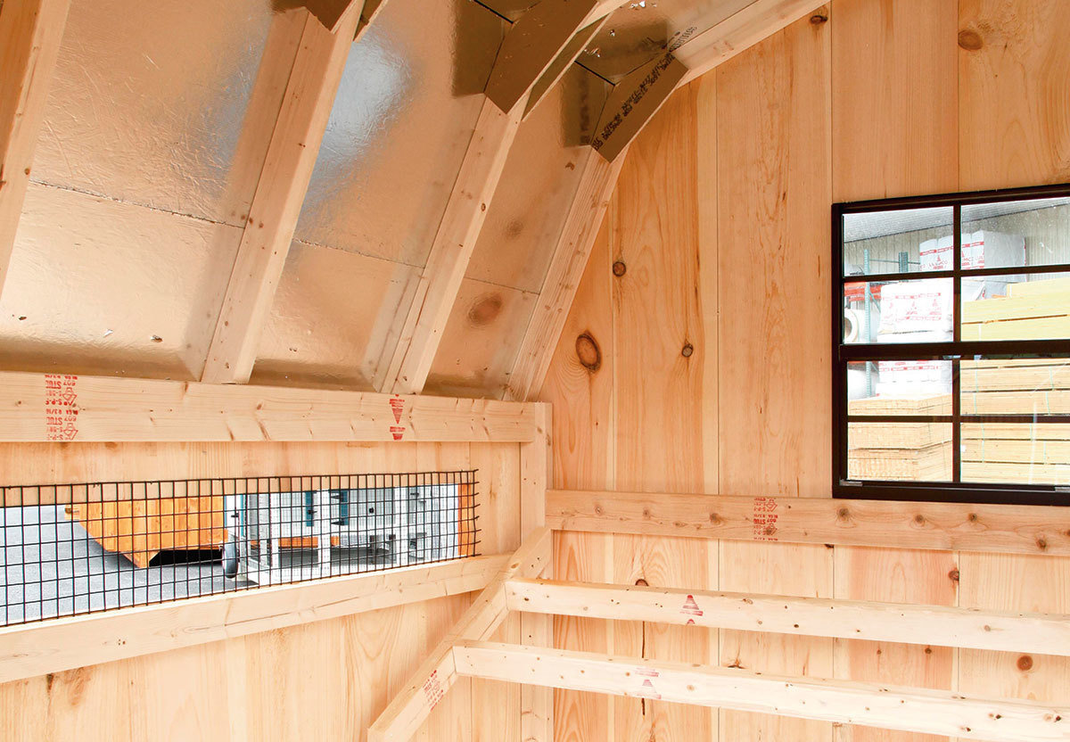Dutch style walk-in coop interior