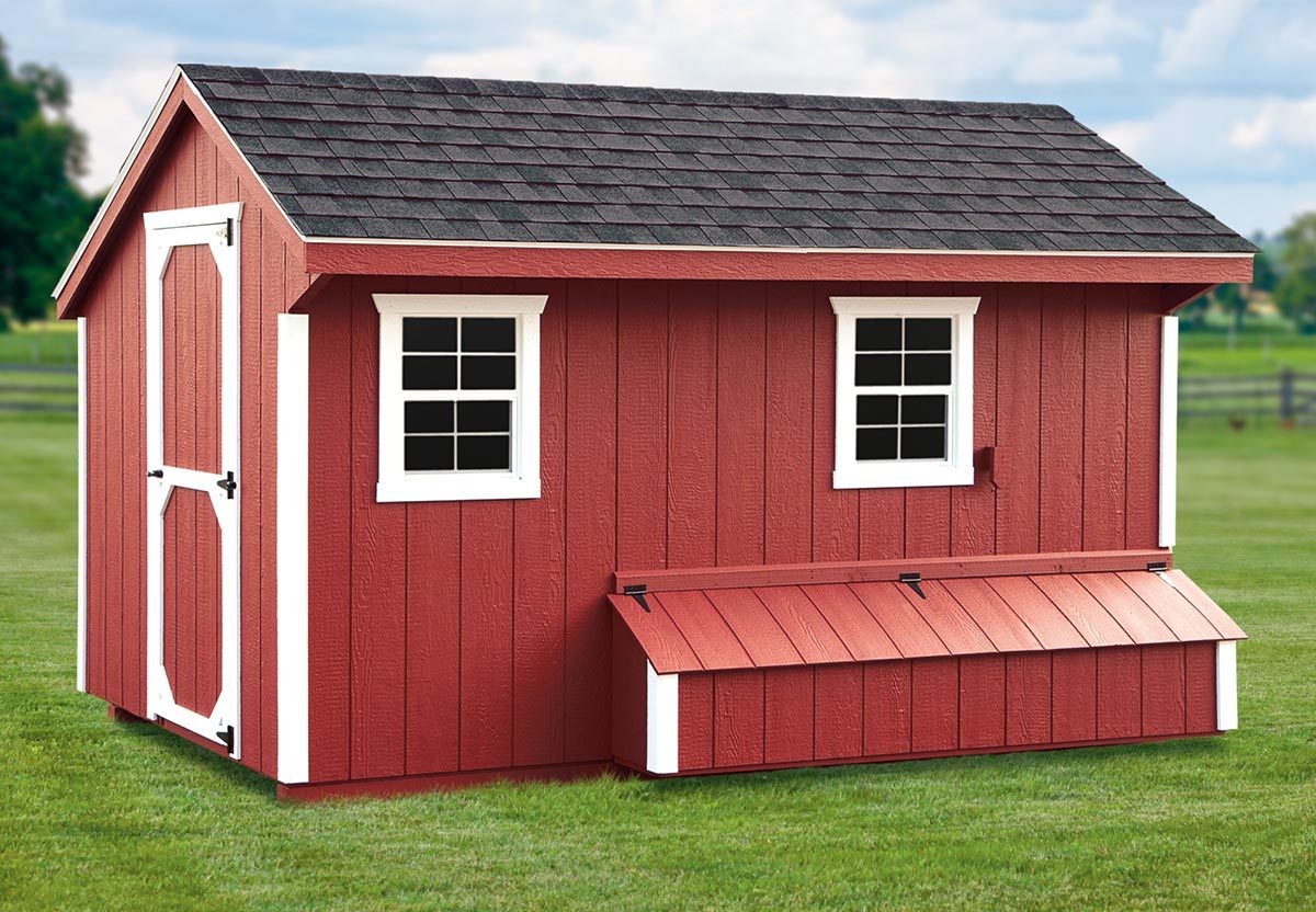 ihs quaker style coop 7x12 w/ feed room store - large