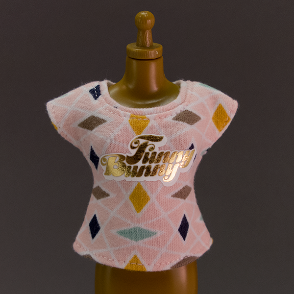 T-shirt for Neo Blythe: Funny Bunny - Pink 00347