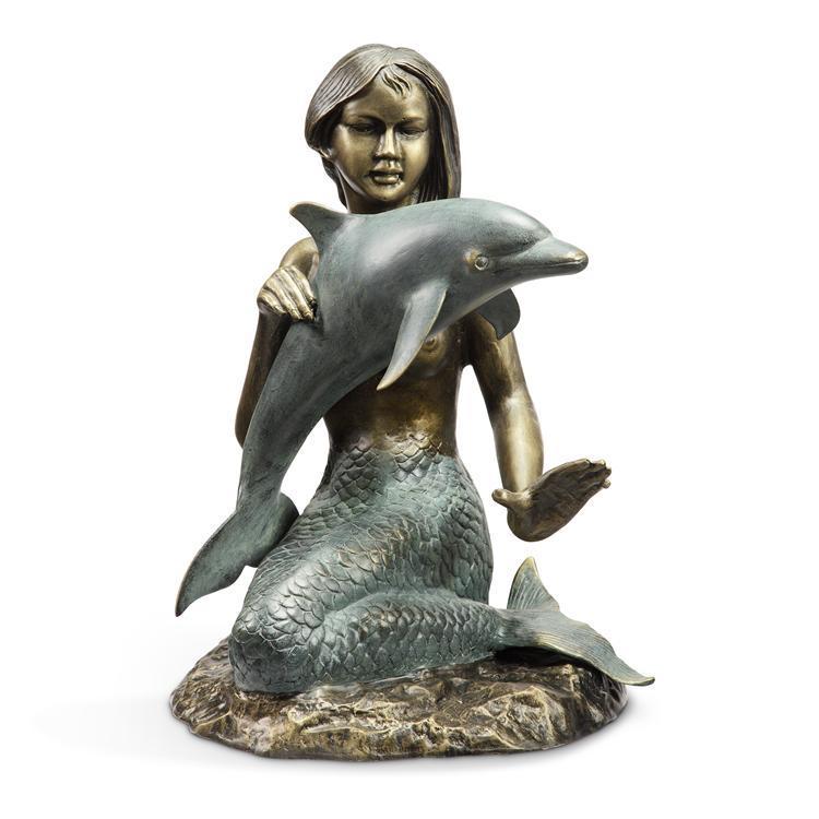 GARDEN SCULPTURE-MERMAID & DOLPHIN