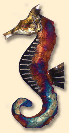COPPER DRIP WALL ART-SEAHORSE-CURLED TAIL CP051