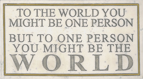 MARBLE PLAQUE-ONE PERSON THE WORLD HP2418
