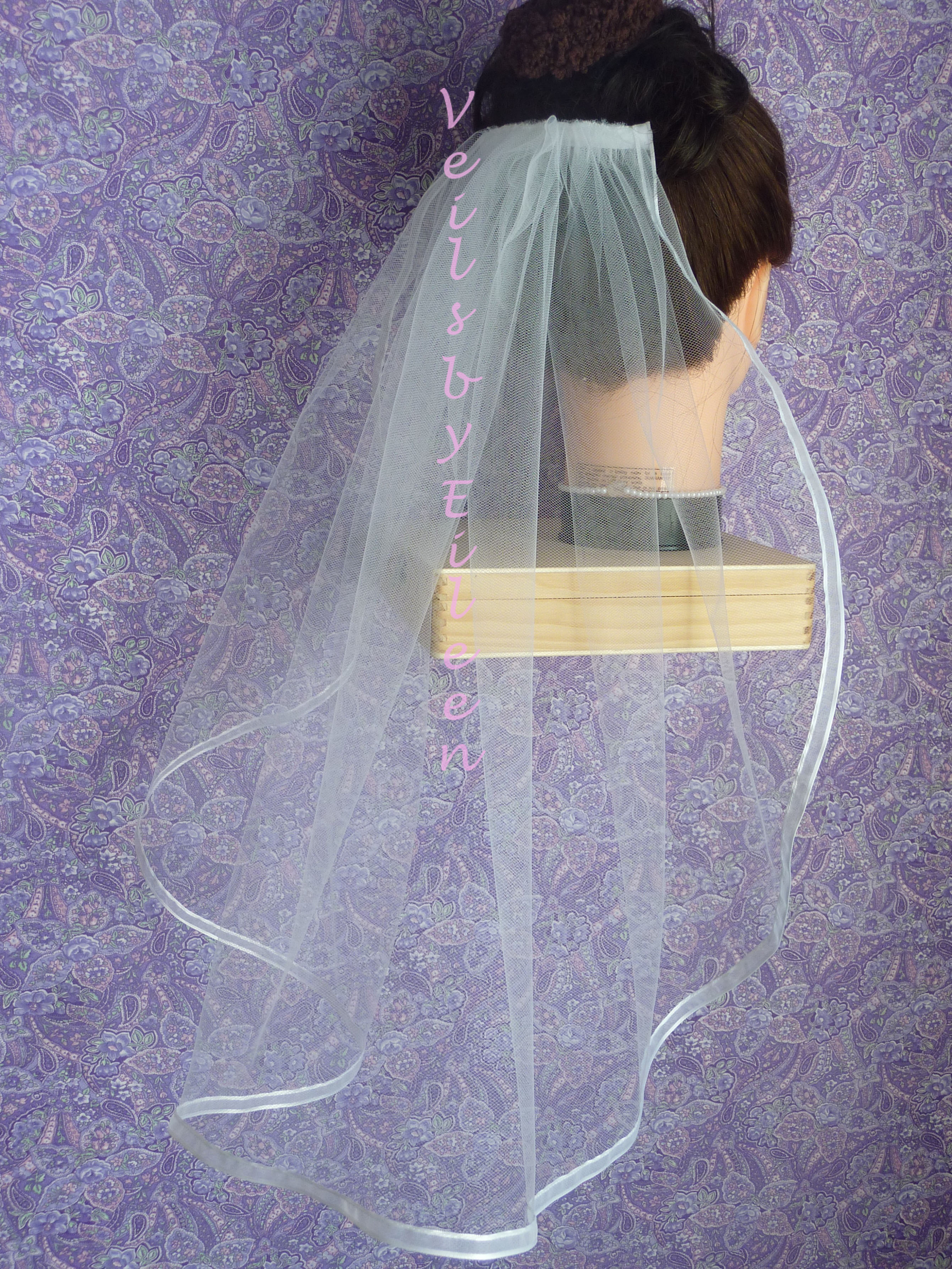 Single Tier Ballet 42 48 Wedding Veil On Comb Or Barrette