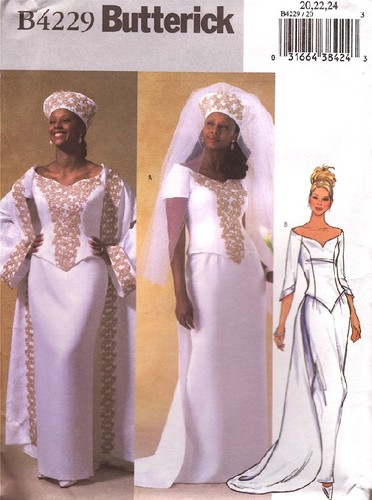 Butterick Pattern 4229 Fabulous Plus Size Two Piece Wedding Gown