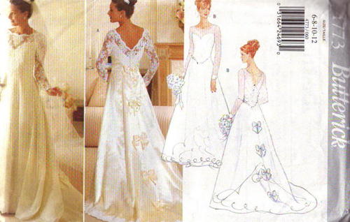 Butterick Pattern 4773 Classic Wedding Bridal Gown Uncut Size 6 8