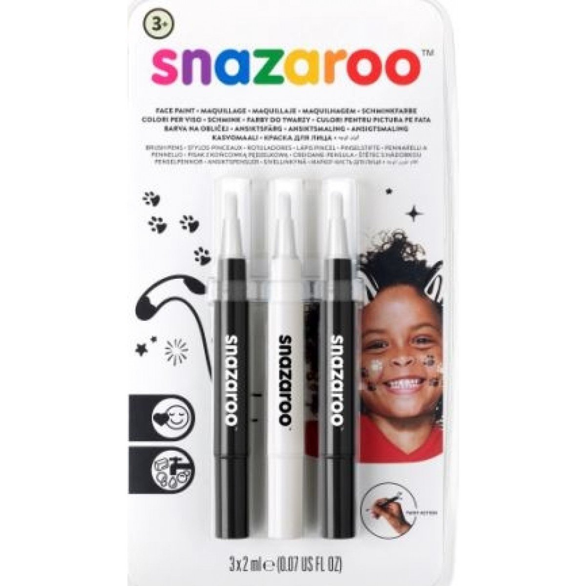Набор Brush Pen SNAZAROO - монохром 3шт. 1180156