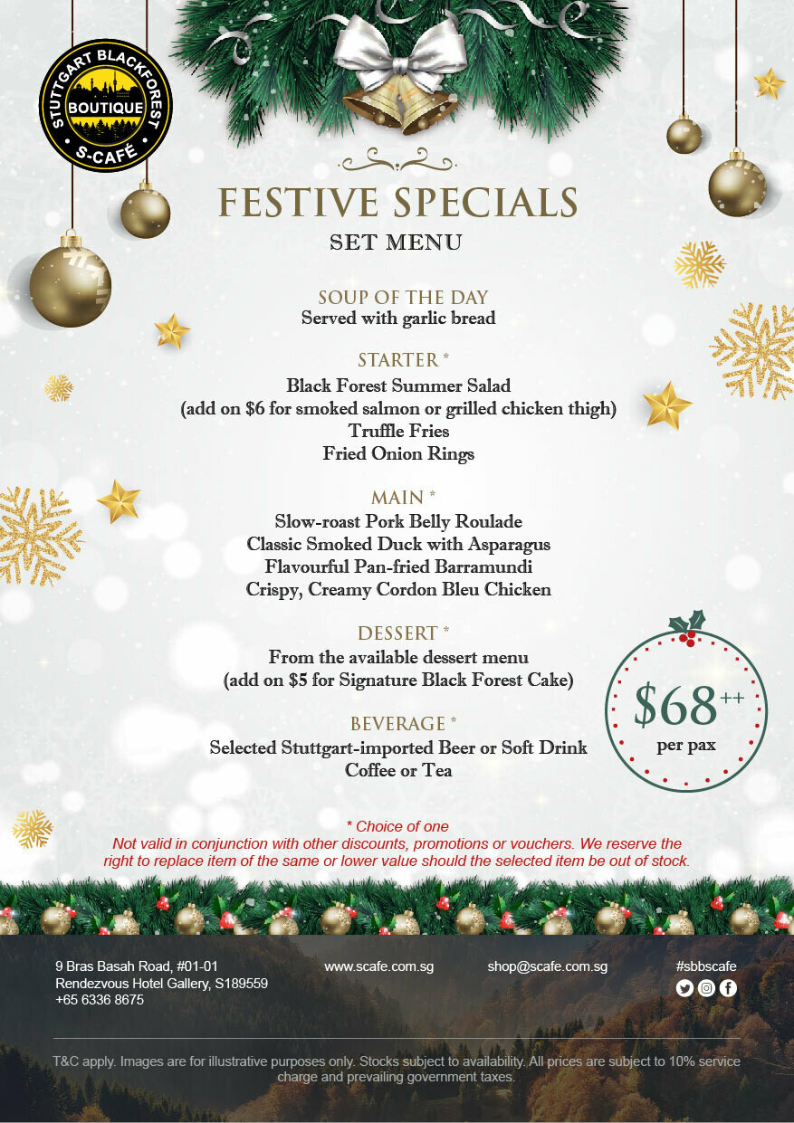 Festive Specials Set Menu