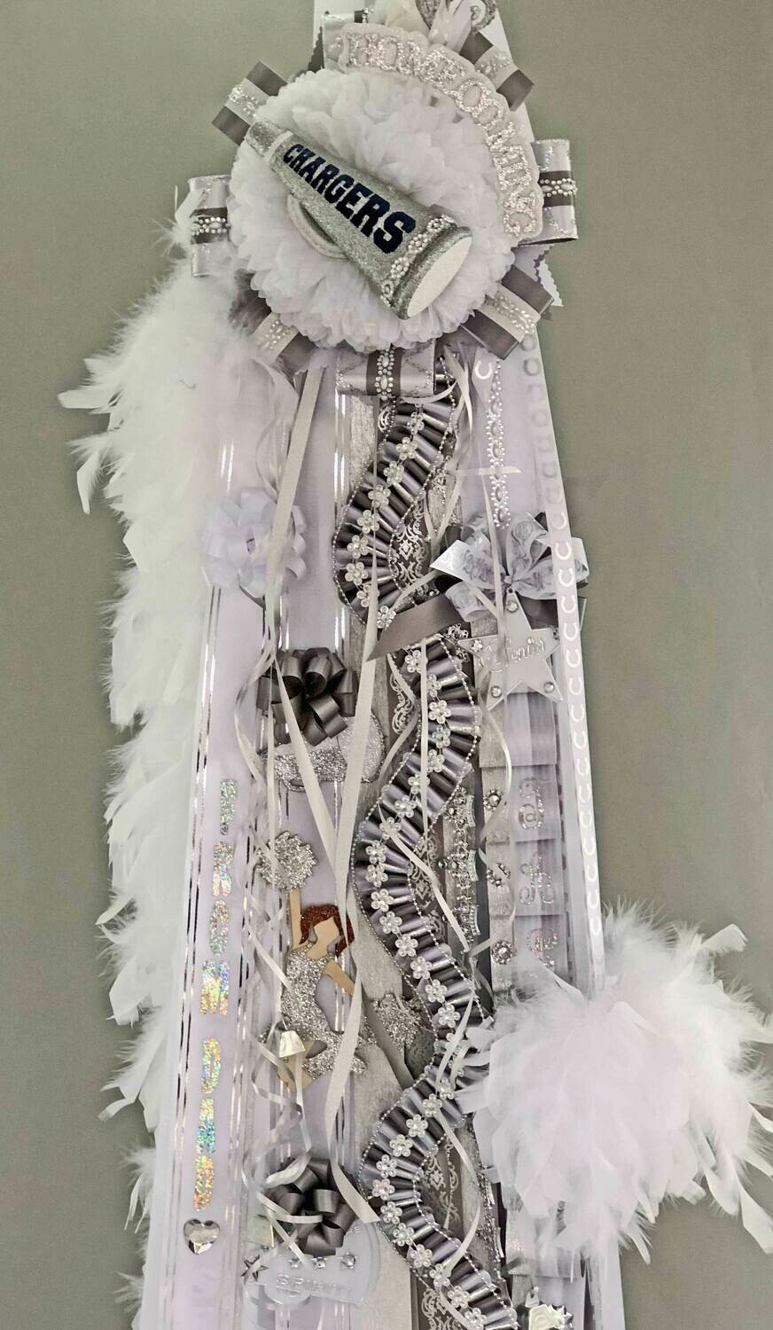 DELUXE SENIOR WHITE Homecoming Mum Custom Store Boerne Homecoming 