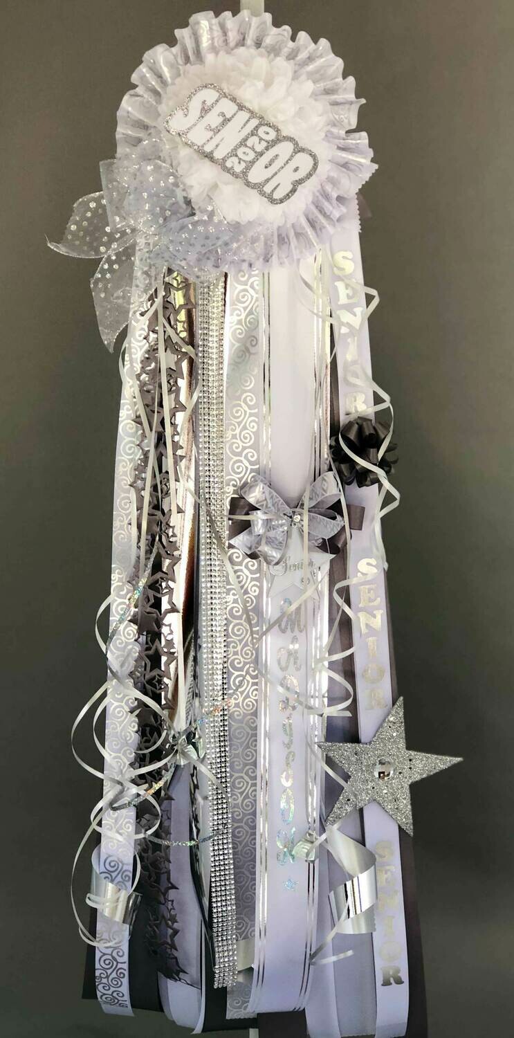 Essential SENIOR WHITE Homecoming Mum Custom Store Boerne   1321983123 