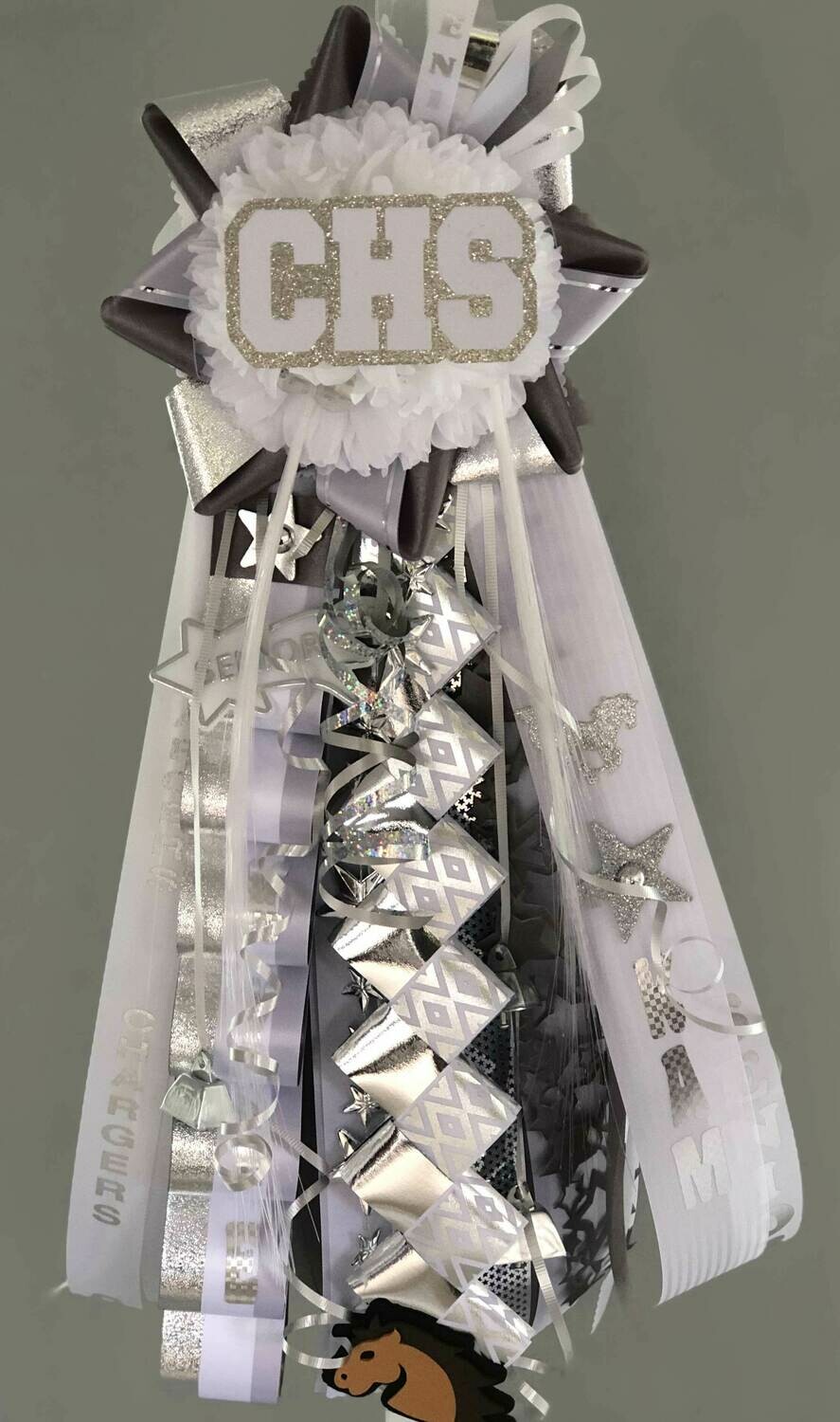 LOADED SENIOR White Homecoming GARTER Custom Store Boerne   1321989306 