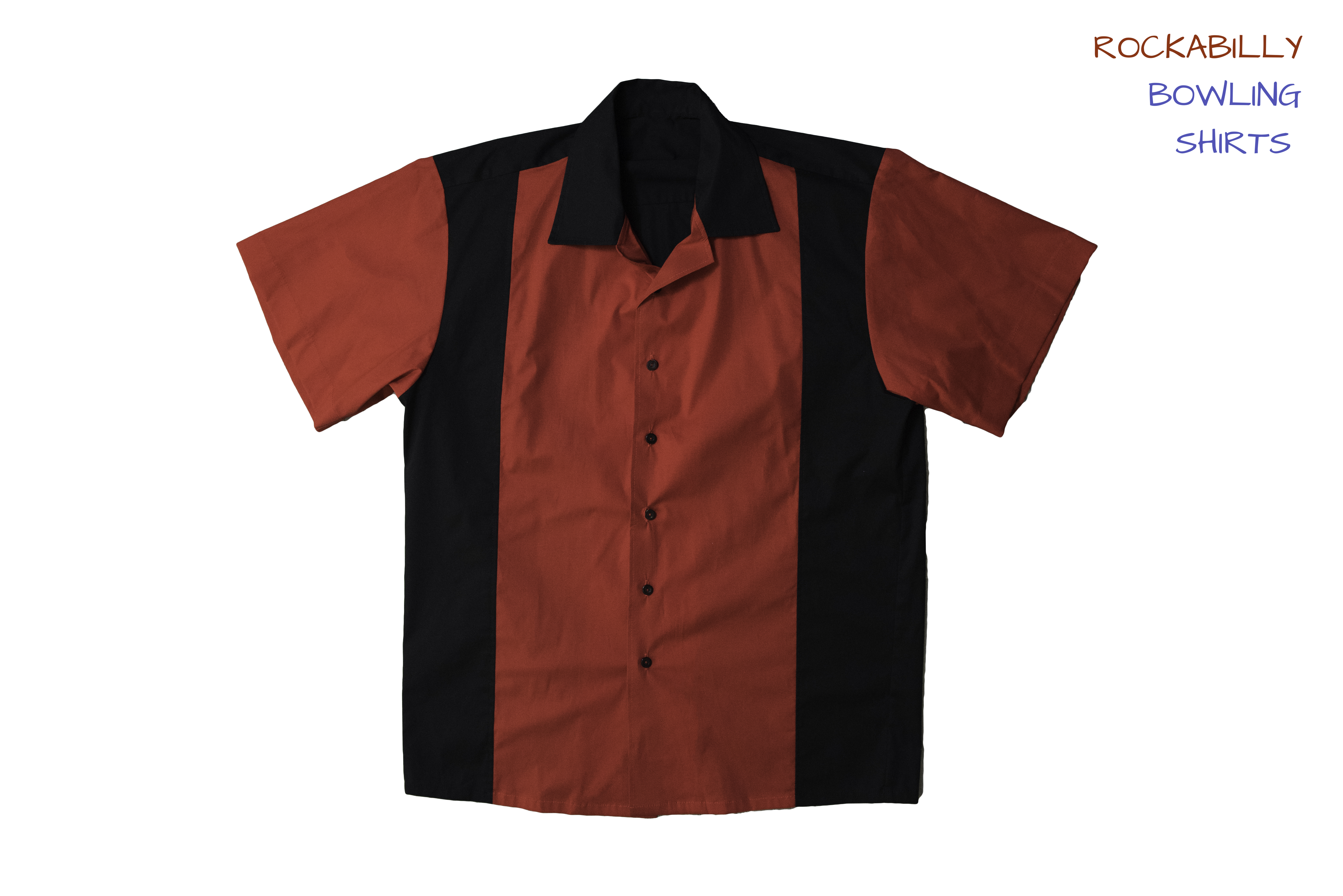 Retro Purple Black Rockabilly Bowling Shirts