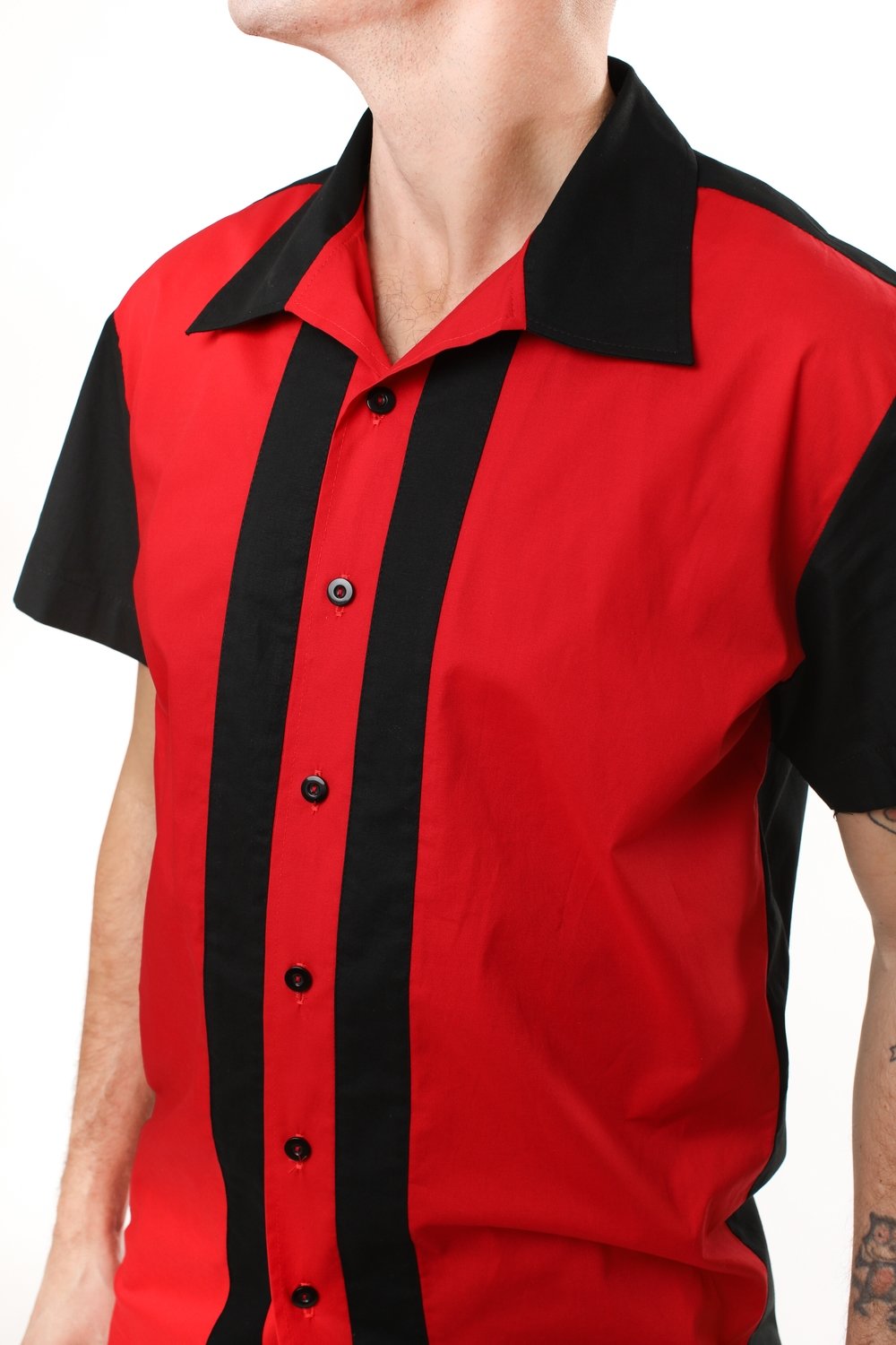 Retro Purple Black Rockabilly Bowling Shirts