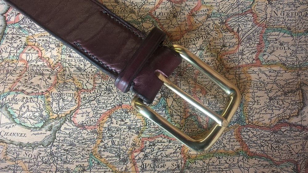 Brass or Stainless Buckle Hand Made English Bridle Leather Belt