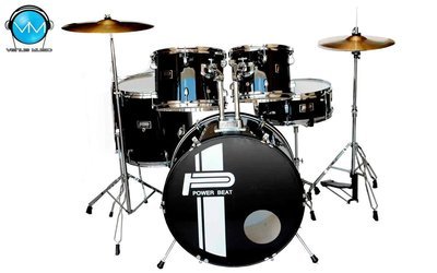 Batería Power Beat 5PZ Color Negro C/Atriles Batería Power Beat 5PZ Color Negro C/Atriles