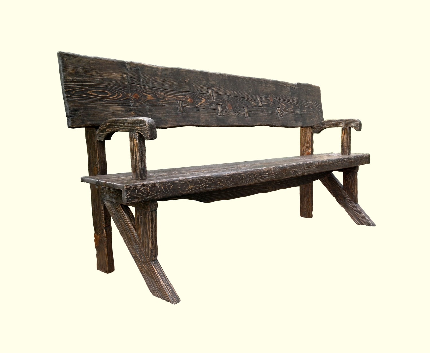 Rustic Style Outdoor Or Indoor Bench Natural Wood Finish