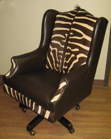 Zebra Hide Leather Office Chair