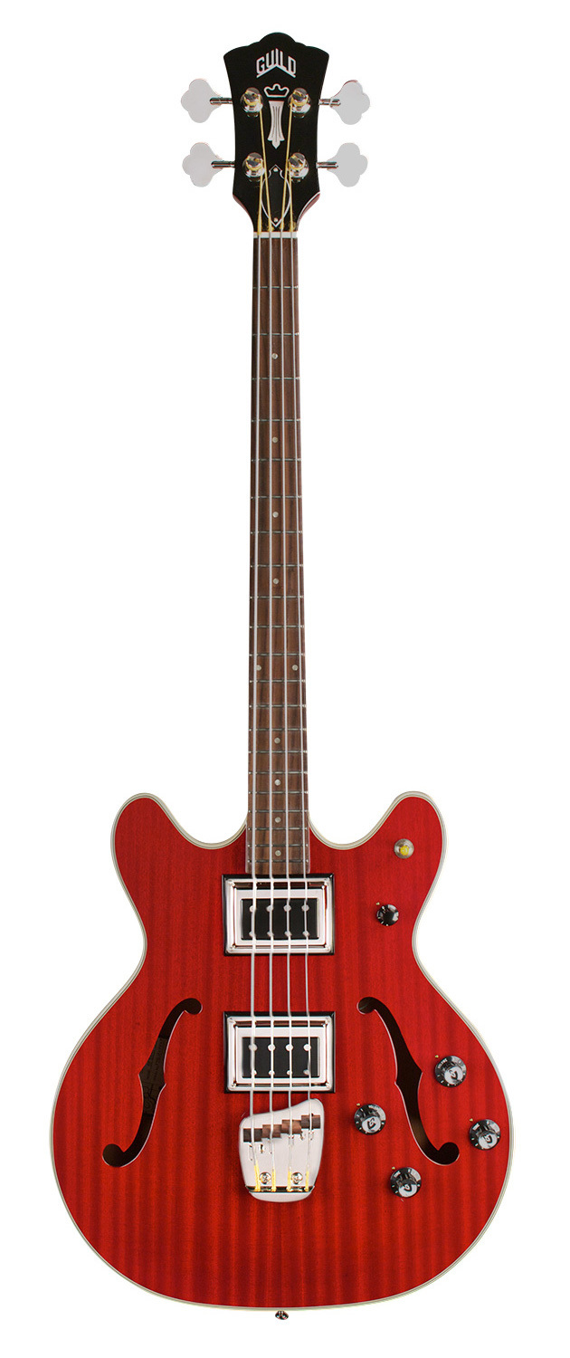 Guild Starfire II Bass - Cherry Red - Semi-Hollow Body - Dual Pickup Electric Bass Guitar 00296