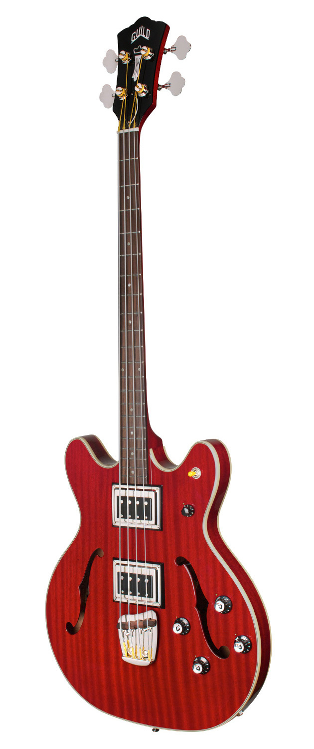 Guild Starfire II Bass - Cherry Red - Semi-Hollow Body - Dual Pickup Electric Bass Guitar