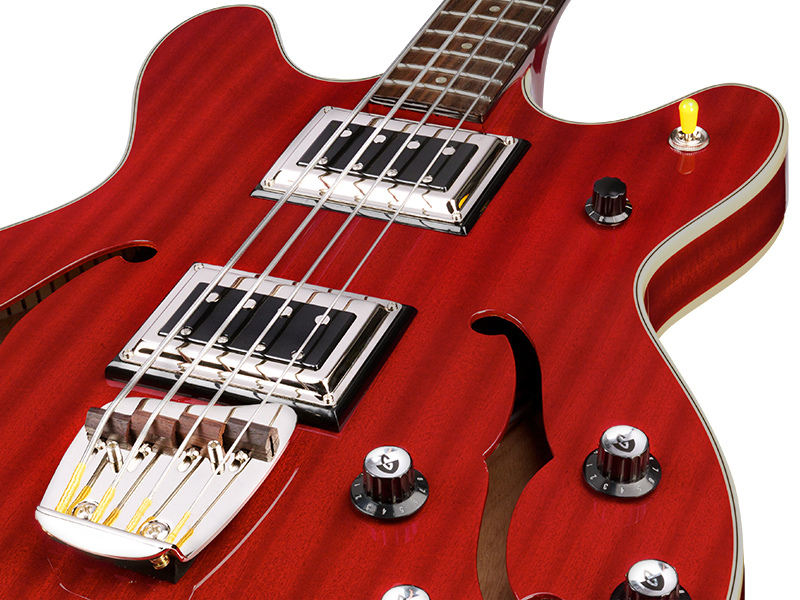 Guild Starfire II Bass - Cherry Red - Semi-Hollow Body - Dual Pickup Electric Bass Guitar