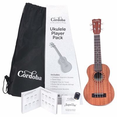 Cordoba Soprano Ukulele Player Pack- Includes Case and Accessories Cordoba Soprano Ukulele Player Pack- Includes Case and Accessories