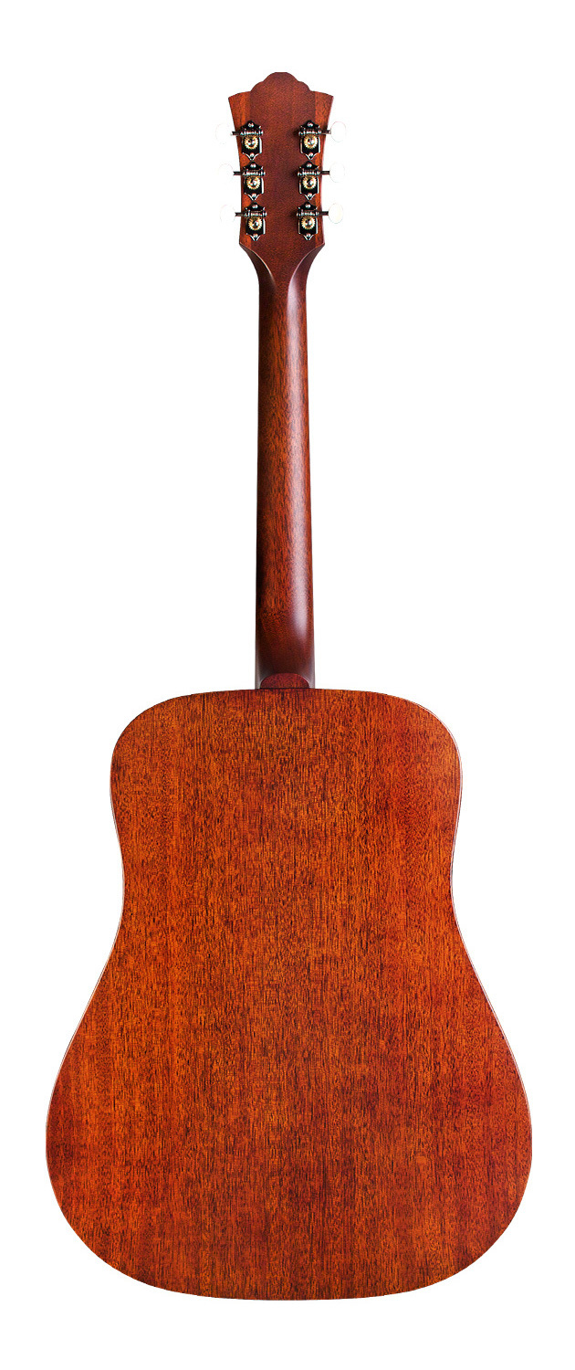 Guild D-20E - Natural - Solid Mahogany Top, Back, Sides - Acoustic Steel String Guitar - Hand Made in USA - LR Baggs Electronics